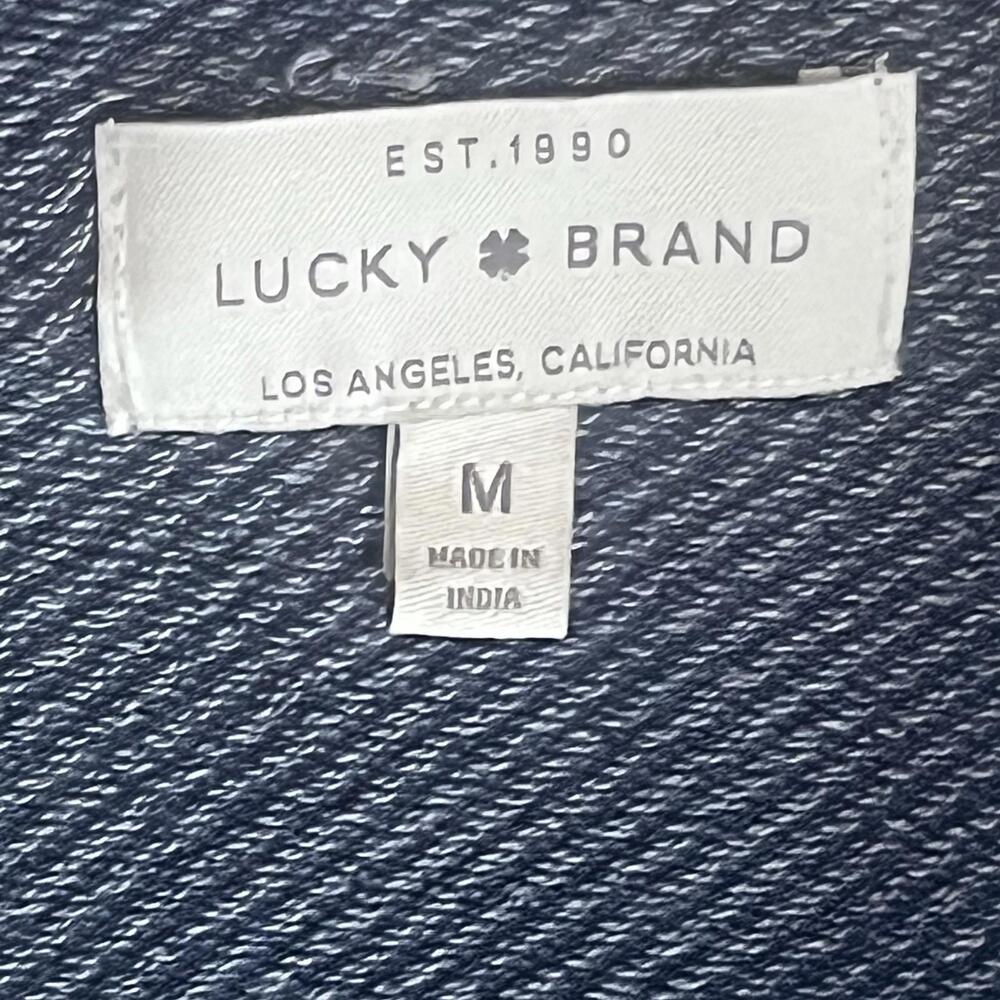 Lucky Brand Gray Hoodie with Blue Floral Accents